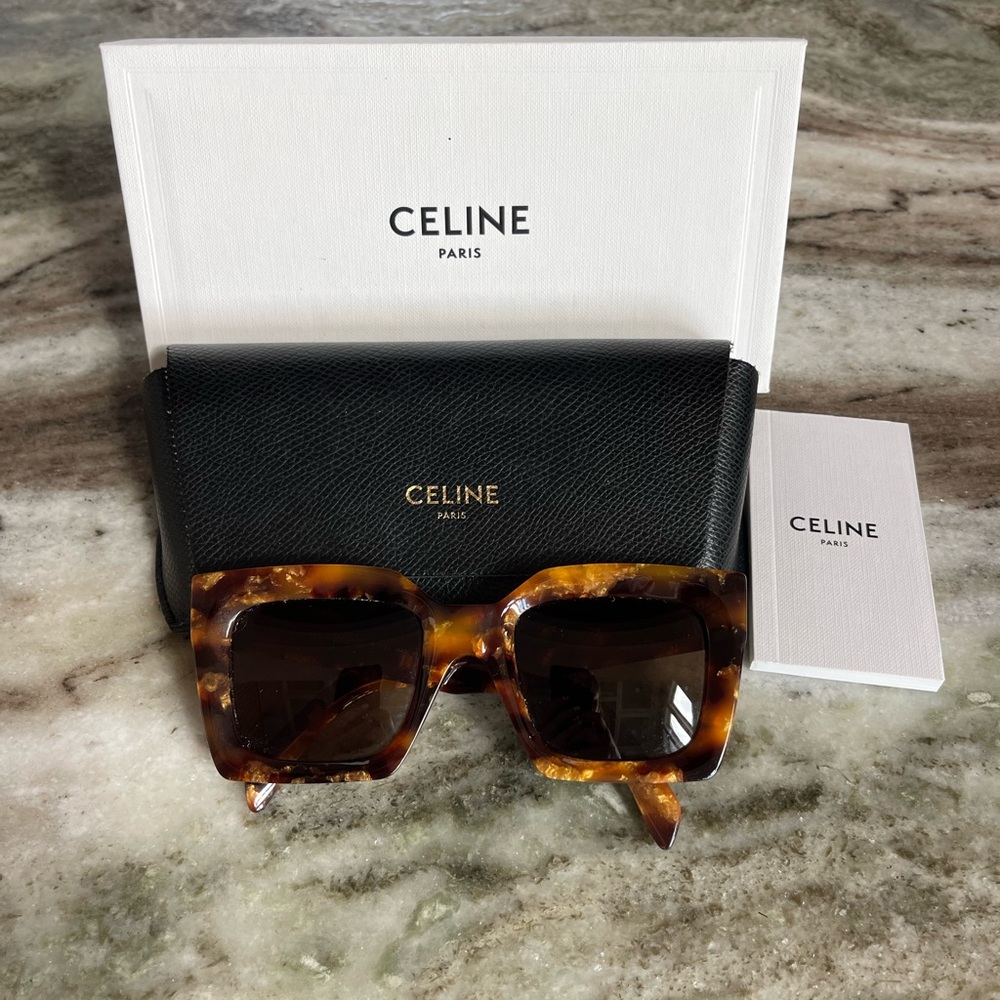 Celine Brown CL40130I Oversized Square Sunglasses